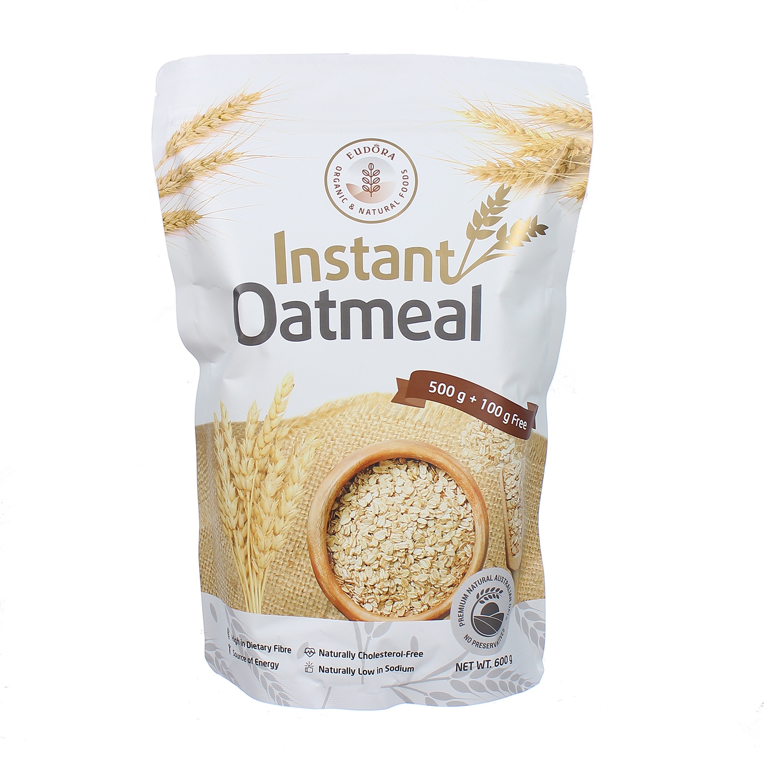 Yến mạch nguyên chất ăn liền Organic EUDORA túi 600gr Yến mạch nguyên chất ăn liền Organic EUDORA túi 600gr hình 1