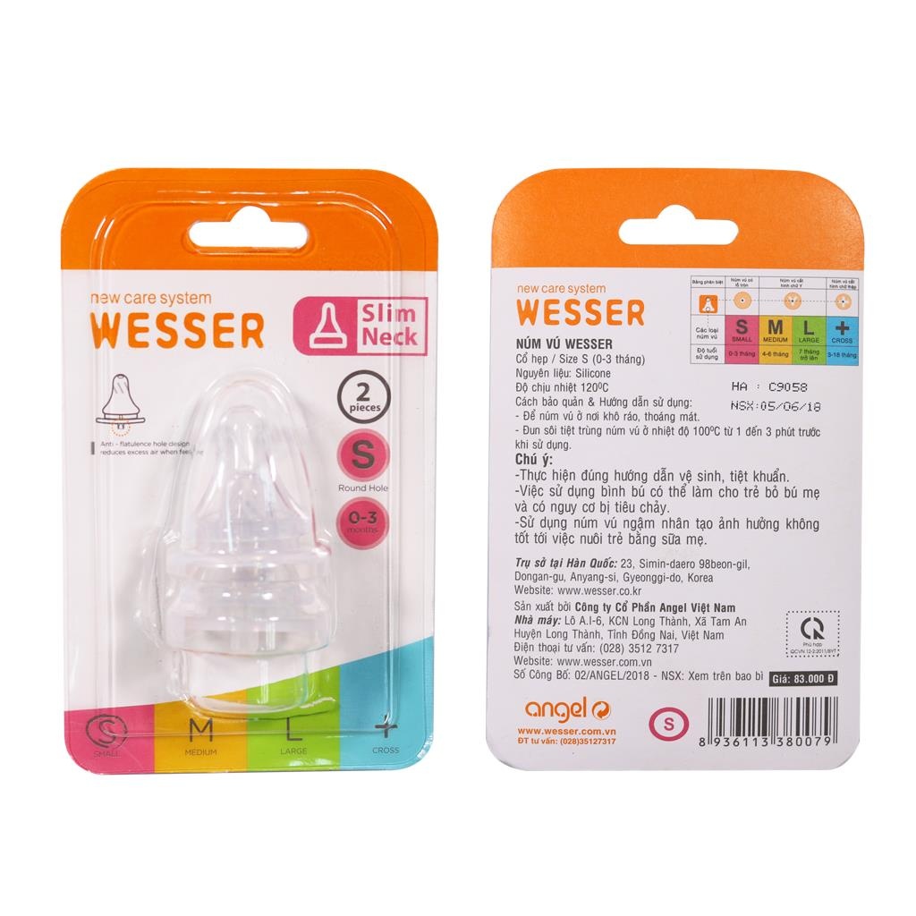 Bộ 2 núm ty Wesser size S 0-3M hình 1