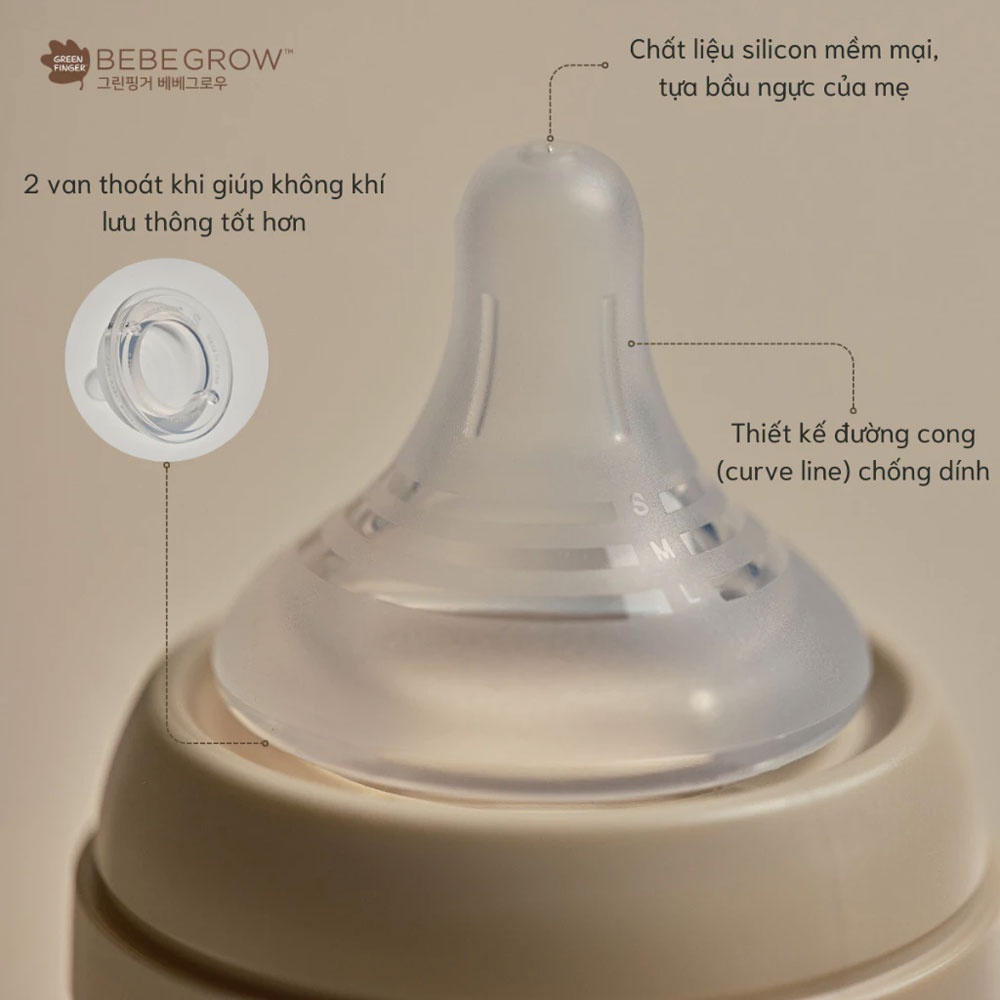 Núm ty bình sữa Green Finger Bebegrow  hình 2
