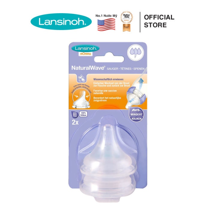 Núm ty Lansinoh size M (cho bé 3-6M) và size F (cho bé 6M+) hình 4