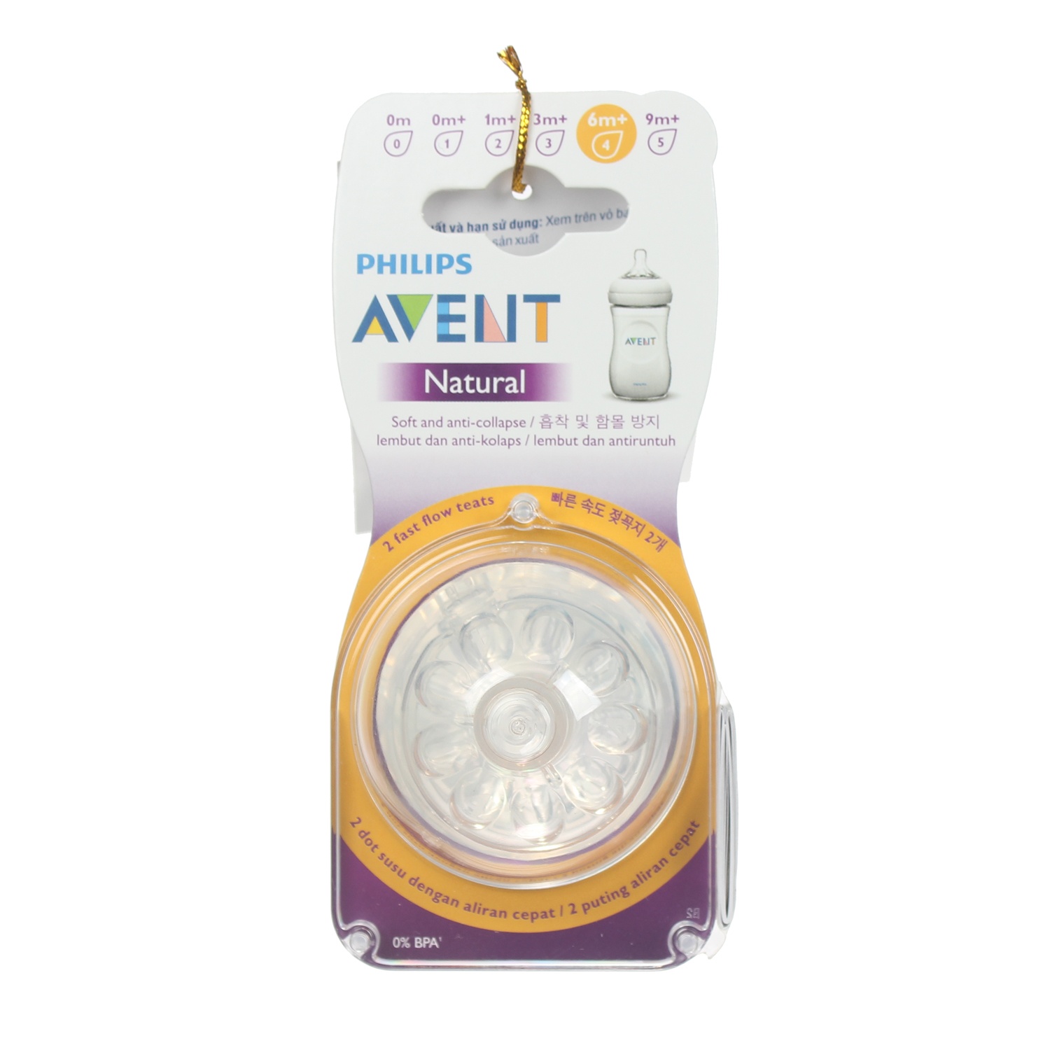 Núm vú tự nhiên chảy nhanh Philips Avent SCF654/27 hình 2