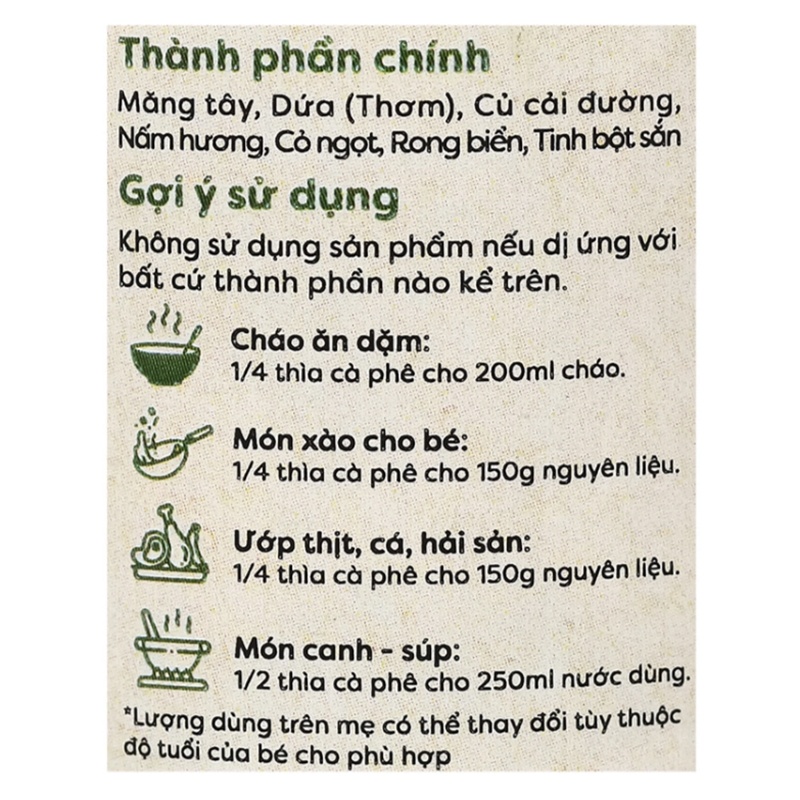 Bột nêm ăn dặm Anpaso vị măng tây 60g hình 6