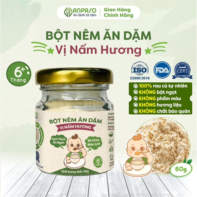 Bột nêm ăn dặm Anpaso vị nấm hương 60g hình 5