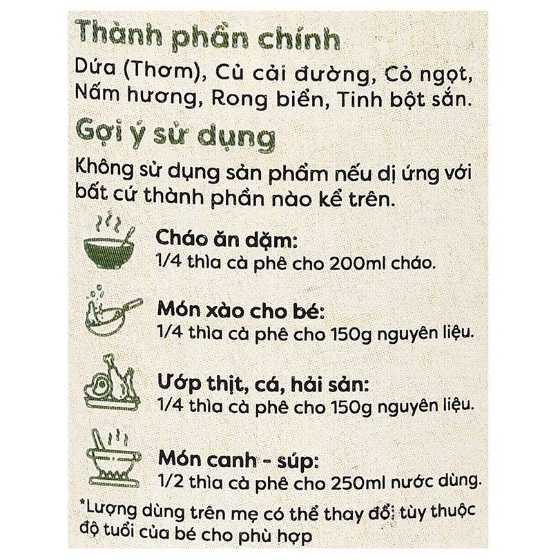 Bột nêm ăn dặm Anpaso vị rau củ 60g hình 6