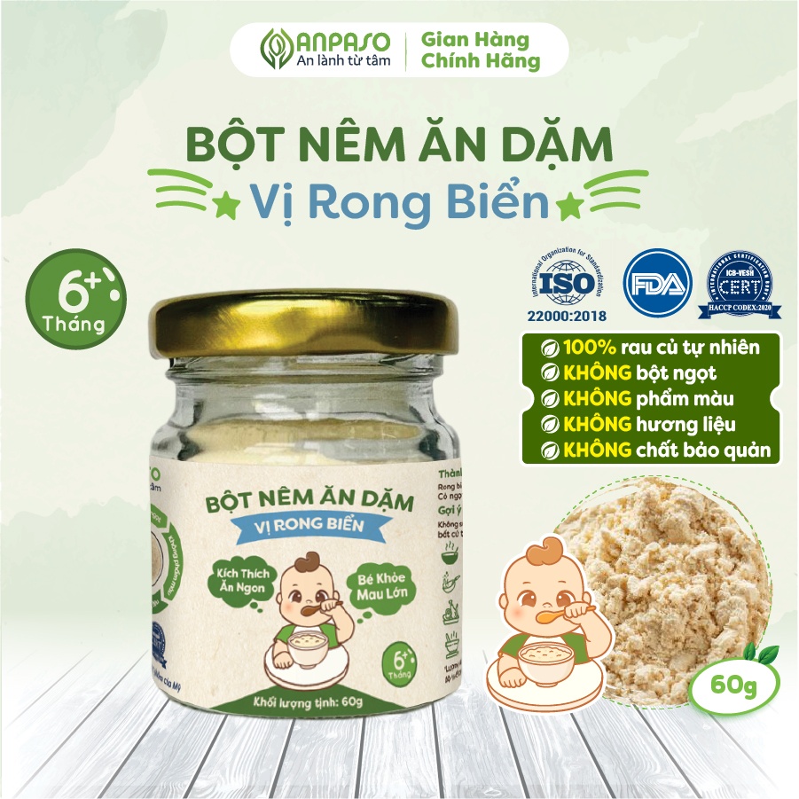 Bột nêm ăn dặm Anpaso vị rong biển 60g hình 5
