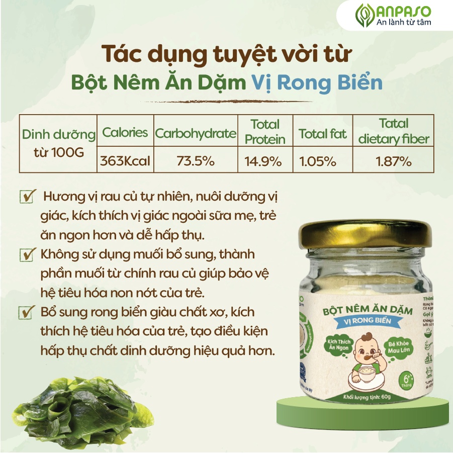 Bột nêm ăn dặm Anpaso vị rong biển 60g hình 4