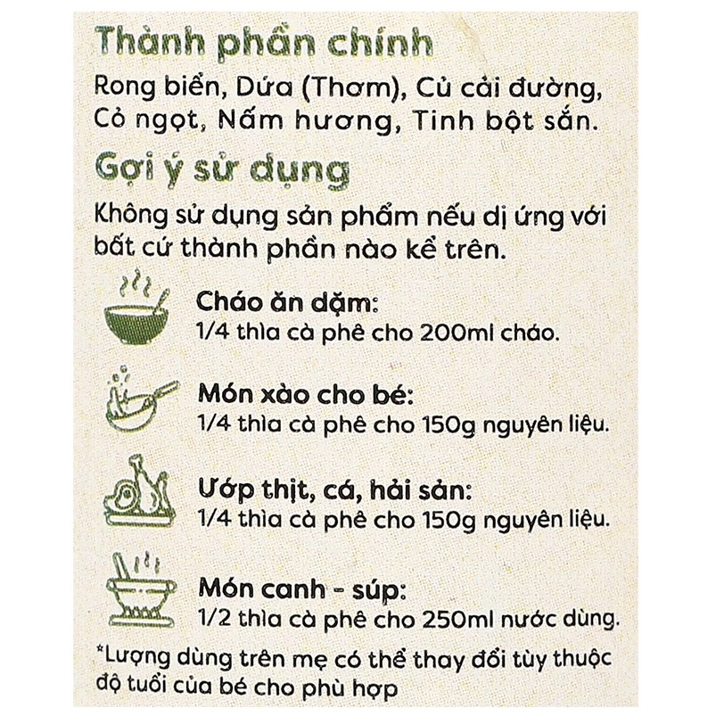 Bột nêm ăn dặm Anpaso vị rong biển 60g hình 6