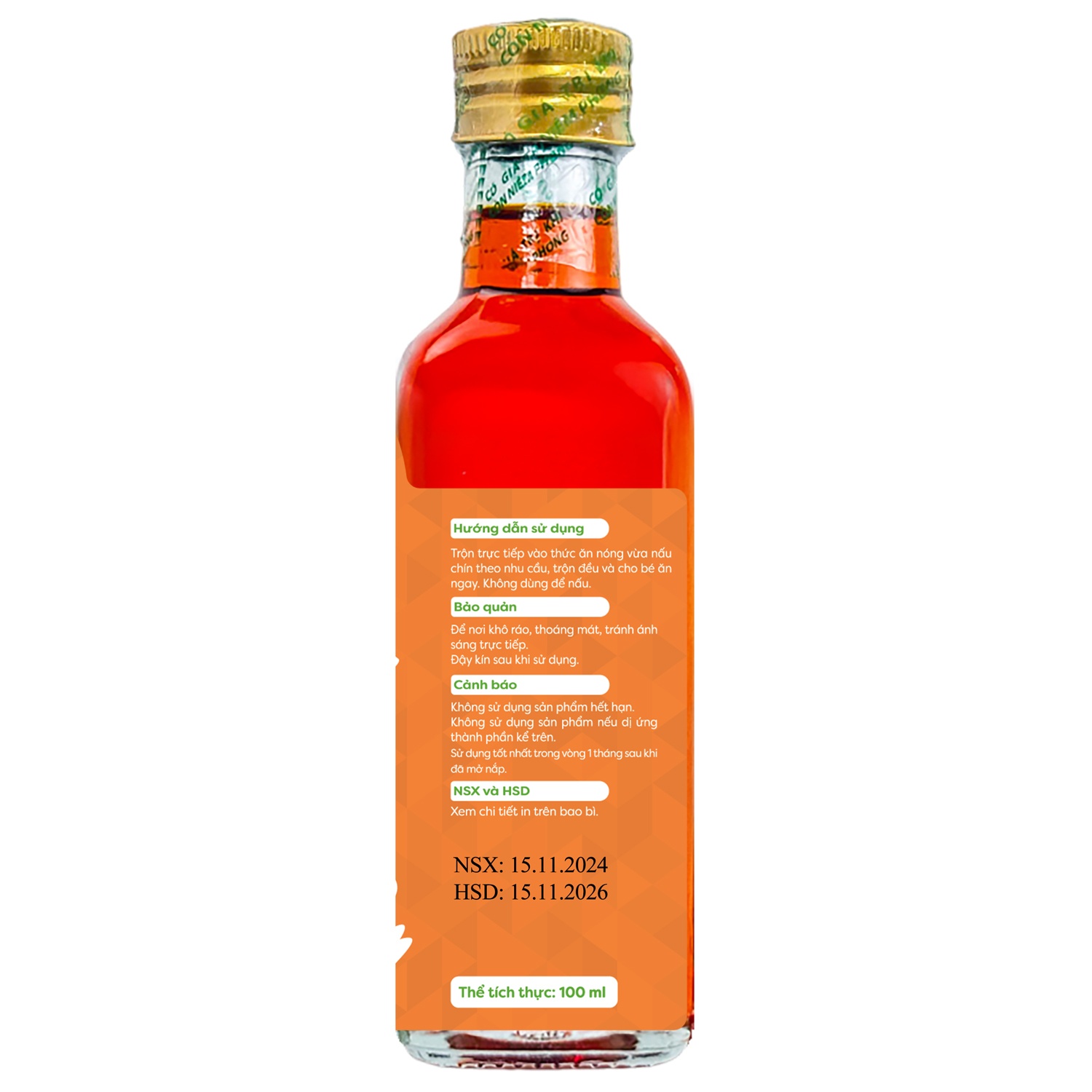 Hướng dẫn sử dụng dầu ăn dặm gấc Anpaso 100ml
