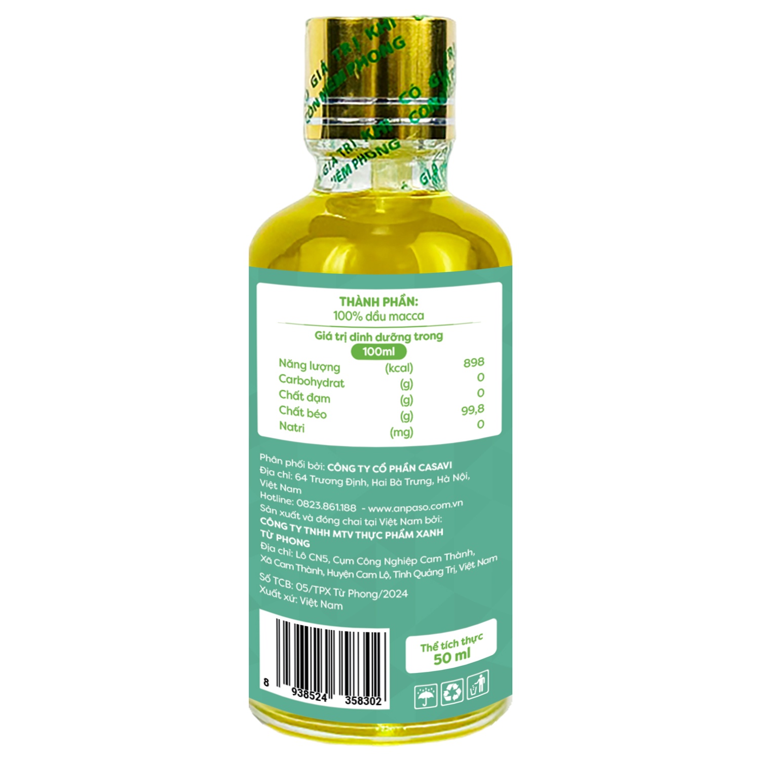 Dầu ăn dặm Macca Anpaso 50ml hình 2