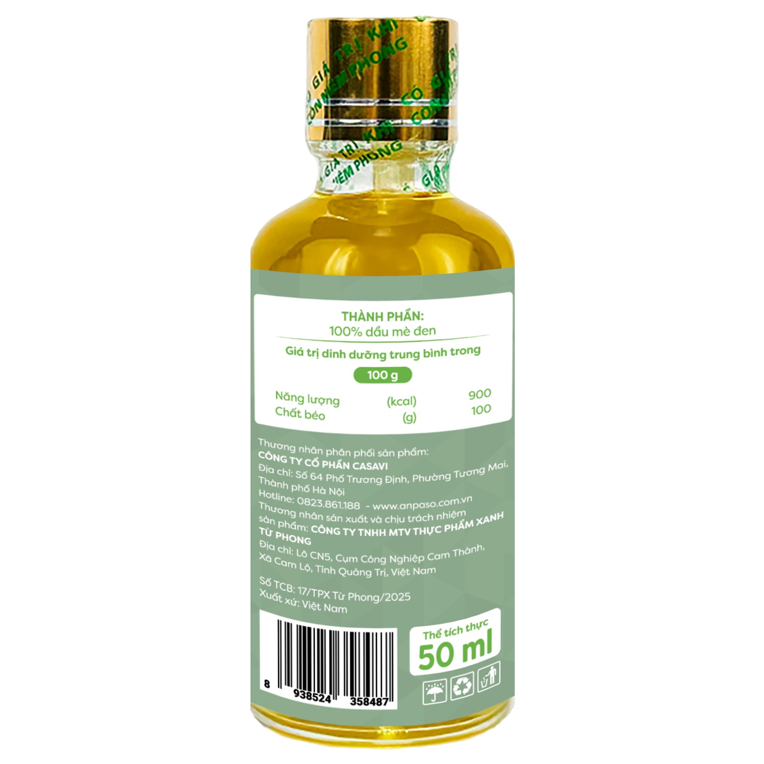 Dầu ăn dặm mè đen Anpaso 50ml hình 3