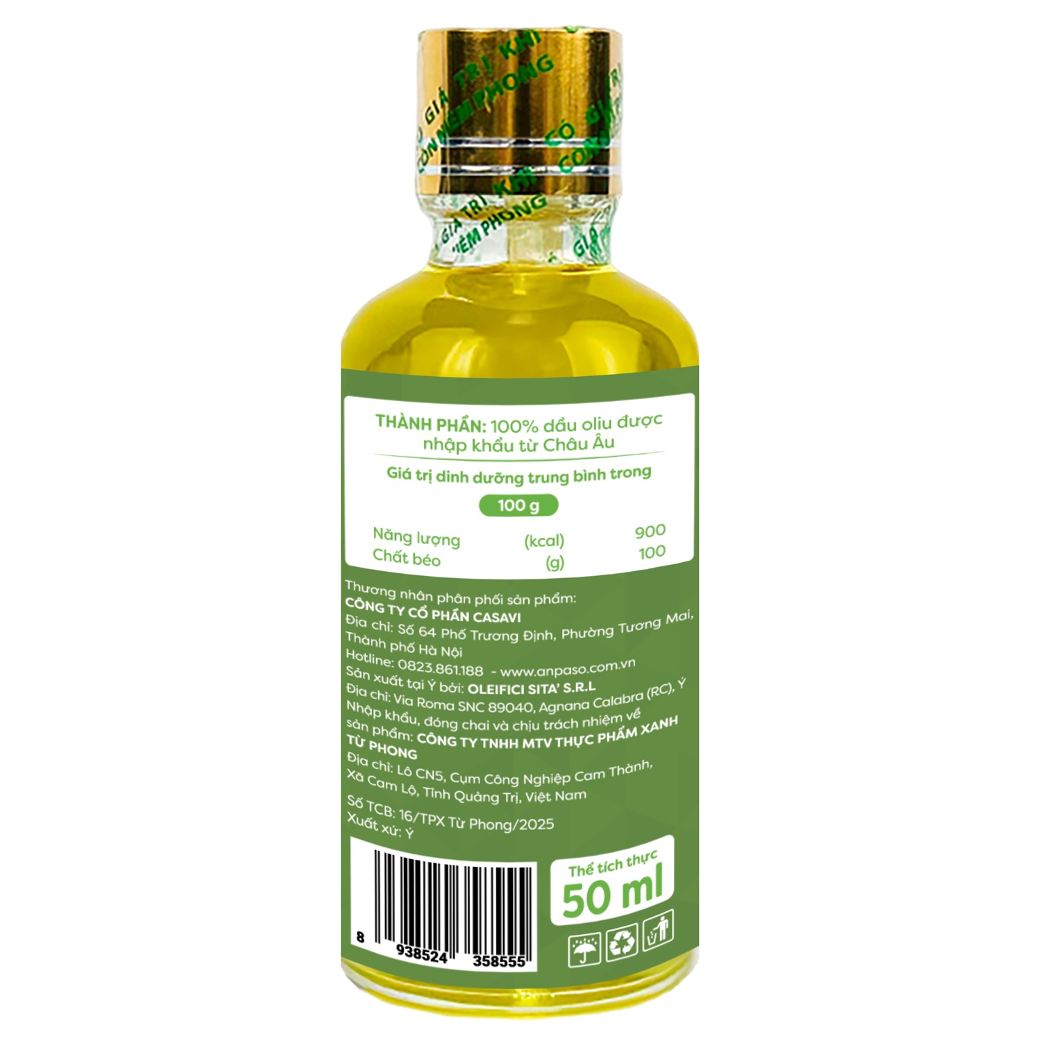Dầu ăn dặm Oliu Anpaso 50ml hình 3