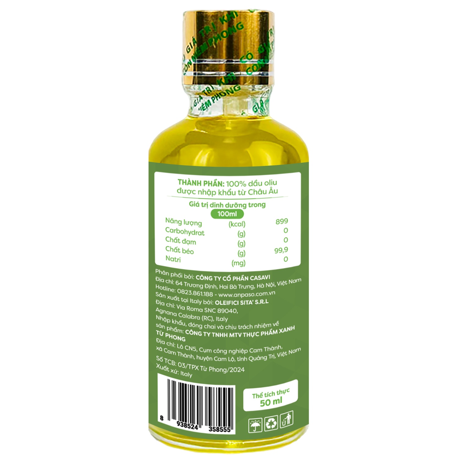 Dầu ăn dặm Oliu Anpaso 50ml