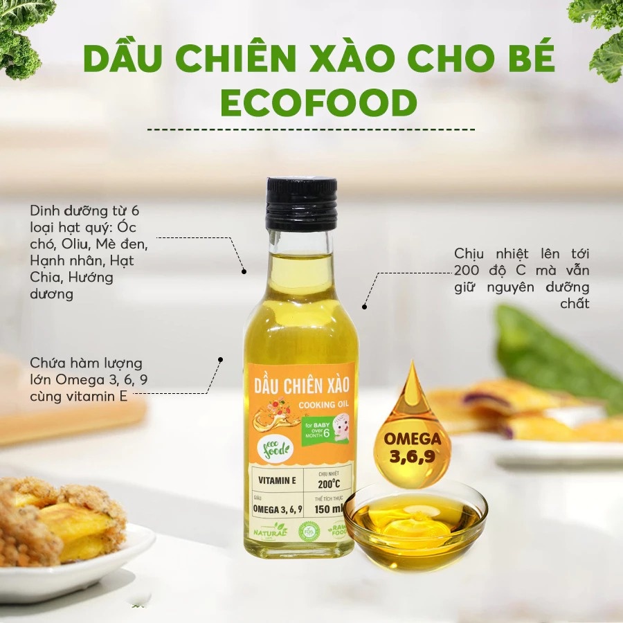 Đặc điểm nổi bật của dầu chiên xào cho bé Ecofood 150ml