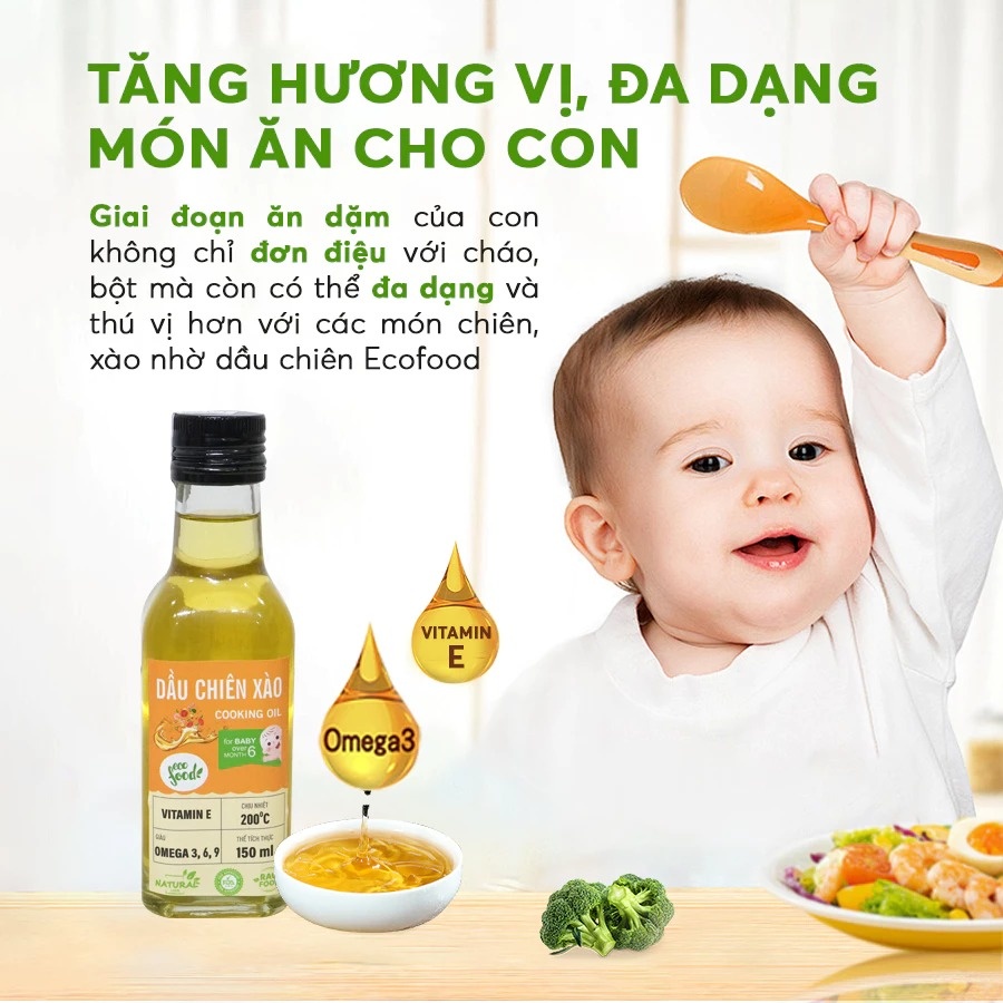 Đặc điểm nổi bật của dầu chiên xào cho bé Ecofood 150ml