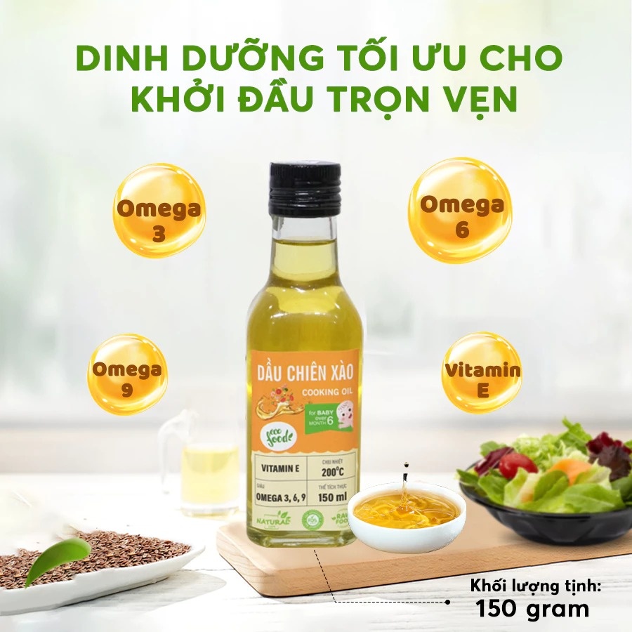 Đặc điểm nổi bật của dầu chiên xào cho bé Ecofood 150ml