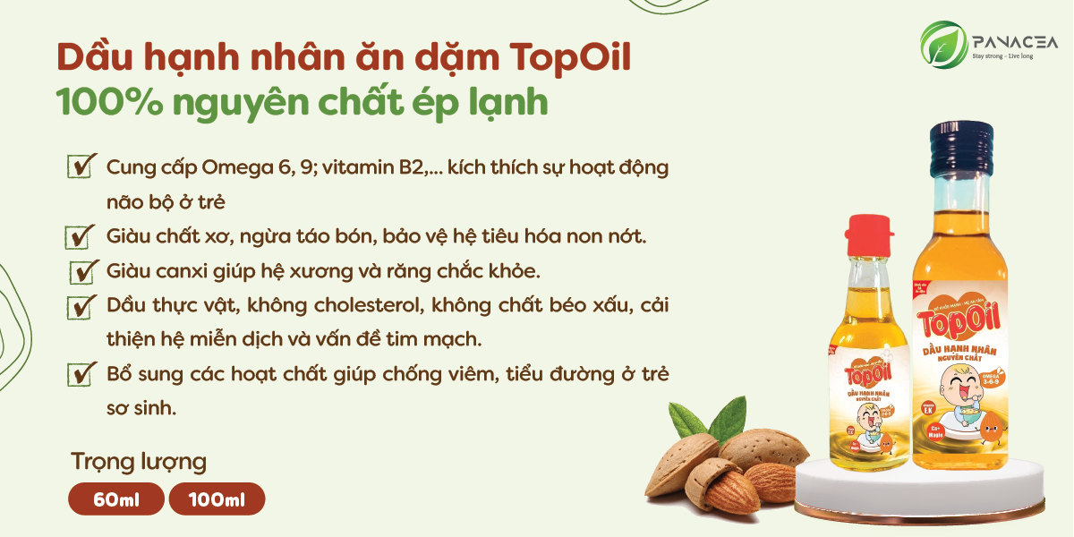 Dầu hạnh nhân nguyên chất Toppoil 100ml hình 1