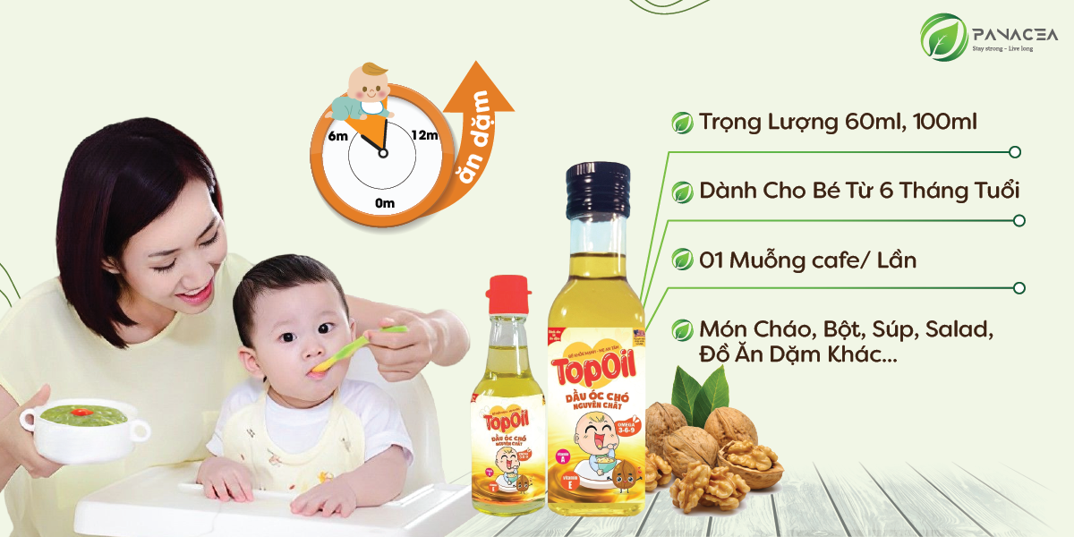 Lý do mẹ nên chọn dầu óc chó nguyên chất Topoil 100ml