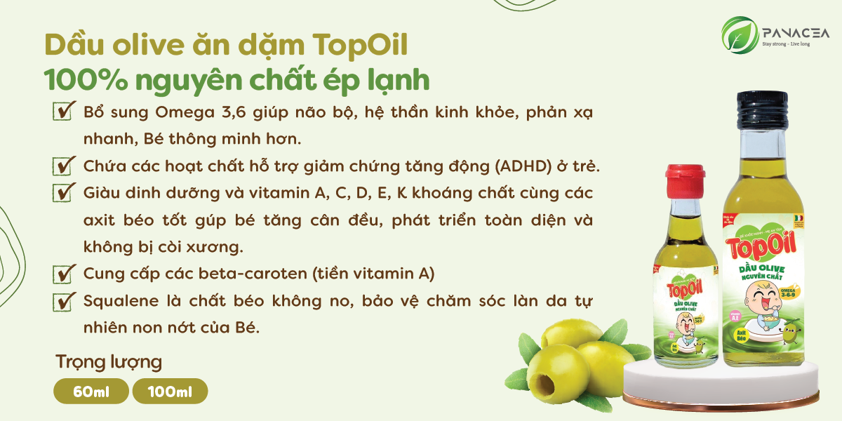 Dầu Olive nguyên chất Toppoil 100ml hình 1