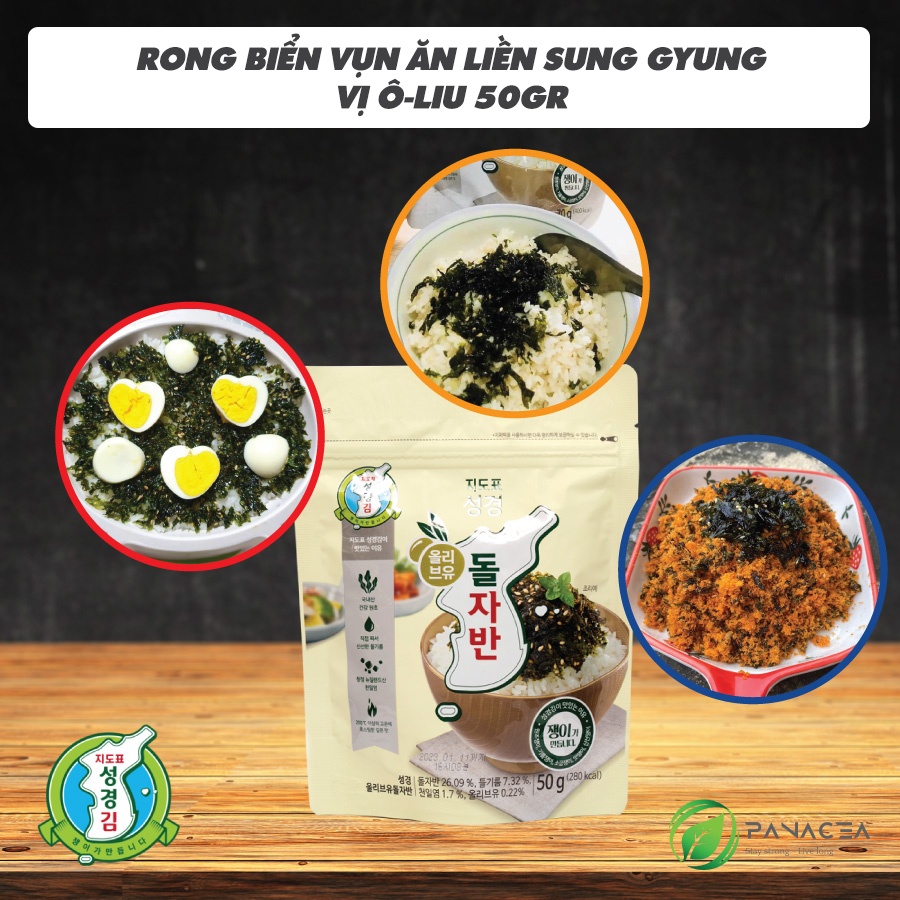 Rong biển ăn liền vụn Sung Gyung vị Oliu 50g hình 5