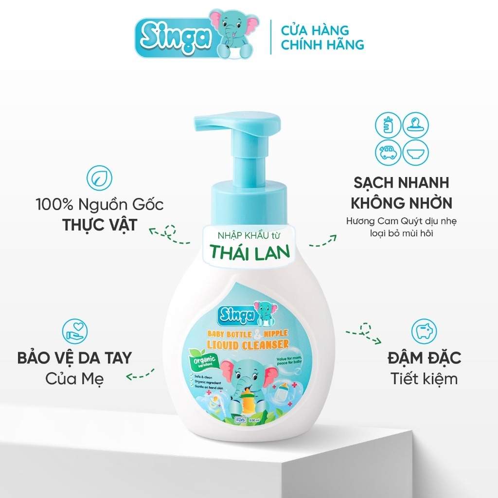 Chai rửa bình sữa Singa 500ml hình 2