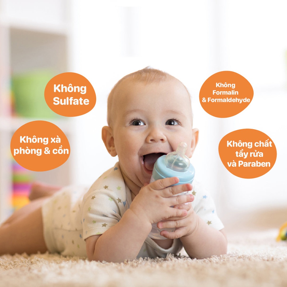 Nước rửa bình tạo bọt hương chanh Bzu Bzu túi 400ml hình 4