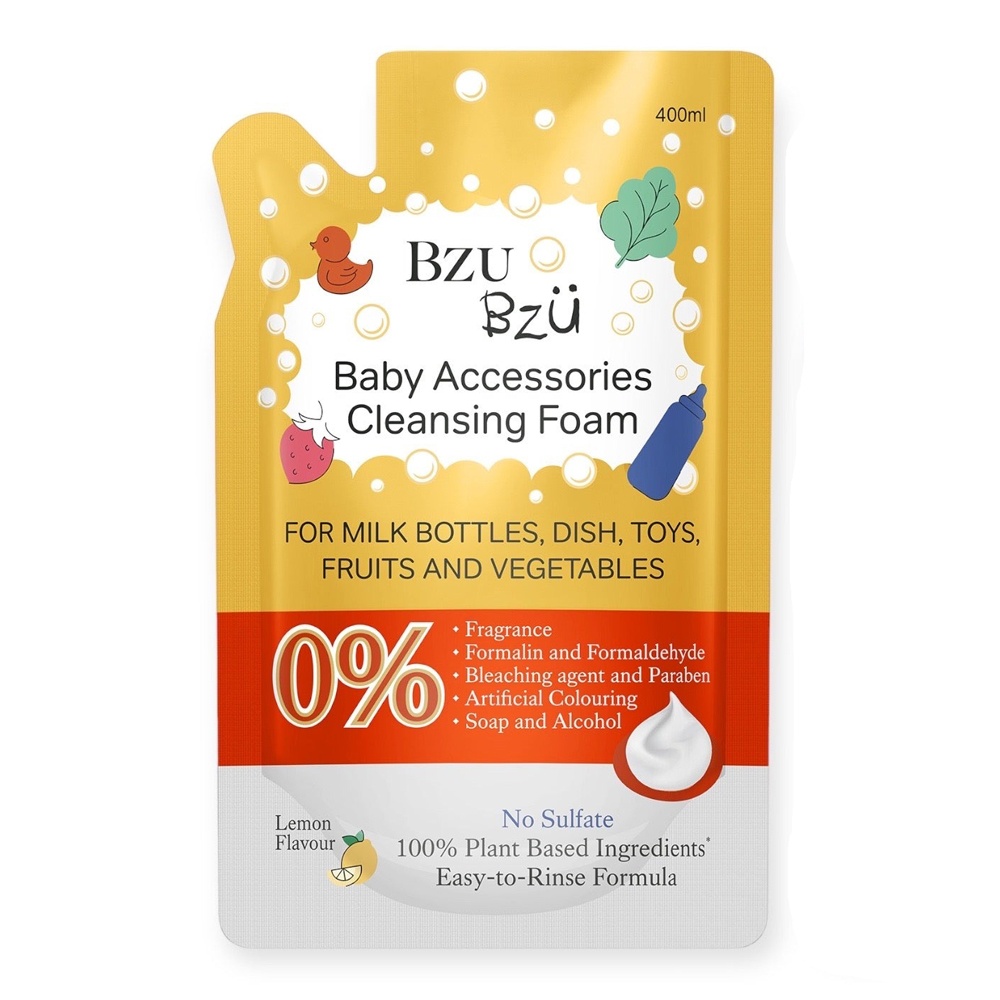 Nước rửa bình tạo bọt hương chanh Bzu Bzu túi 400ml
