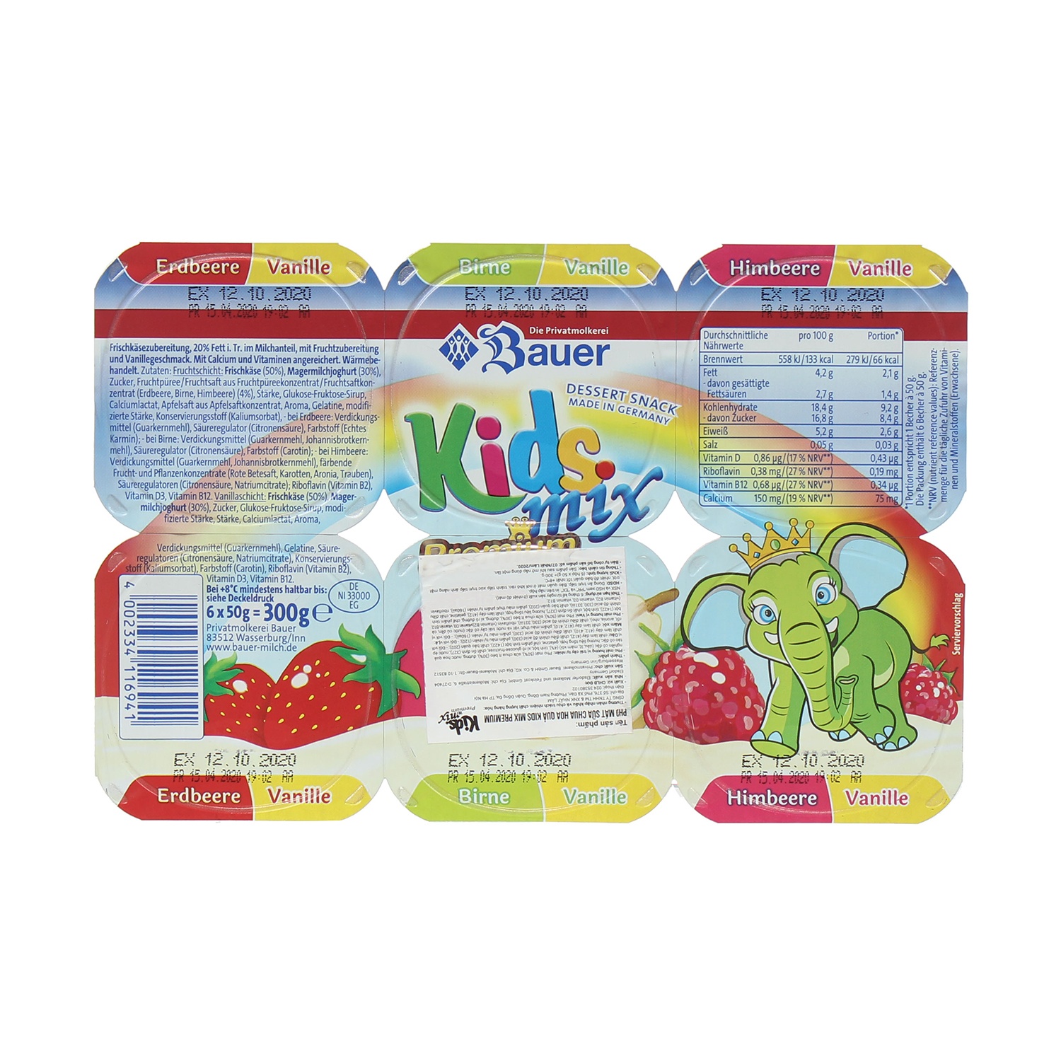 Sữa chua hoa quả Kids Mix Premium 6x50g hình 2