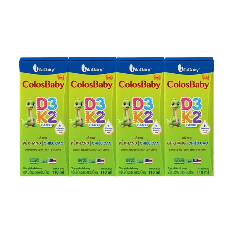 Sữa bột pha sẵn Colosbaby gold D3K2 4x110ml