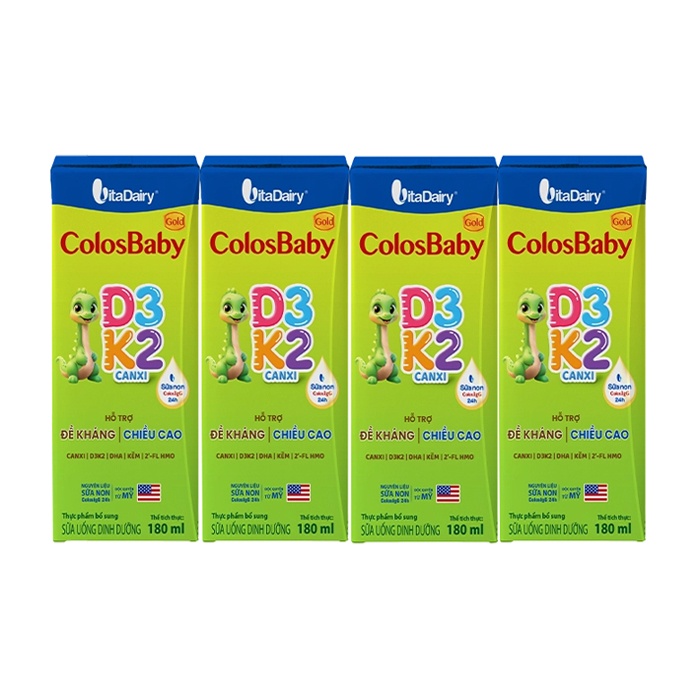 Sữa bột pha sẵn Colosbaby gold D3K2 4x180ml
