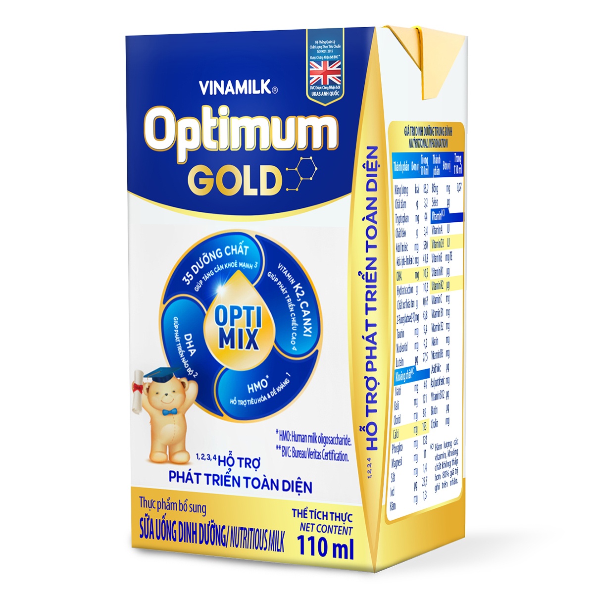 Sữa bột pha sẵn Optimum Gold 4x110ml