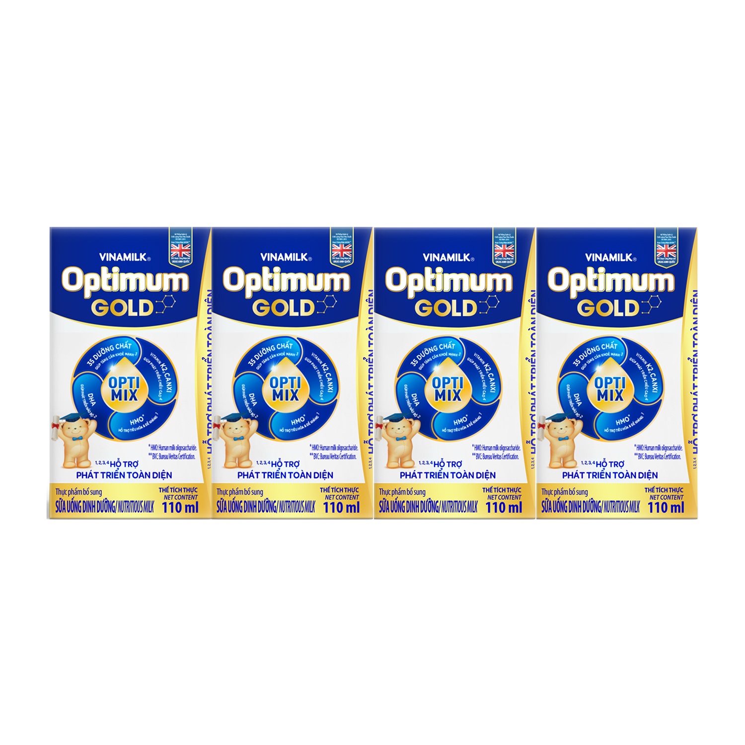 Sữa bột pha sẵn Optimum Gold 4x110ml hình 1