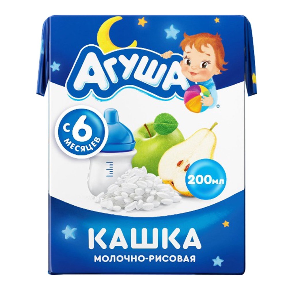 Sữa đêm gạo sữa vị táo và lê Agusha 200ml hình 1