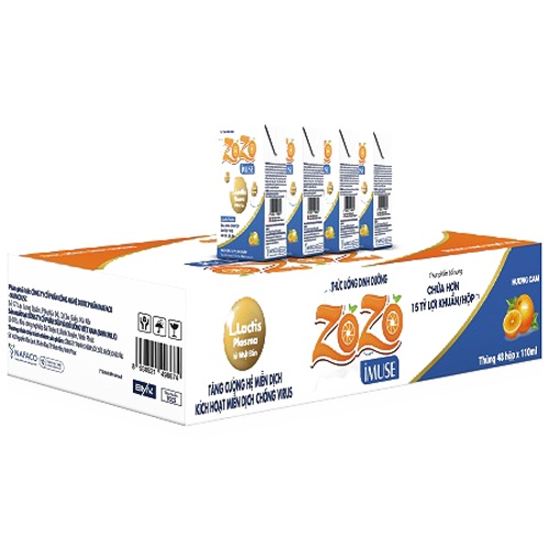 Sữa dinh dưỡng ZOZO IMUSE vị cam 110ml hình 2