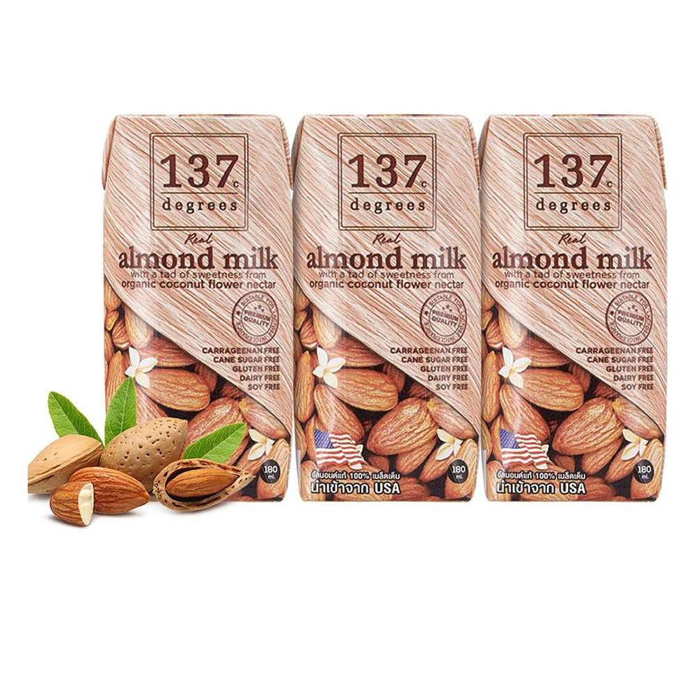 Công dụng sữa hạt hạnh nhân nguyên chất 137 Degrees 3x180ml