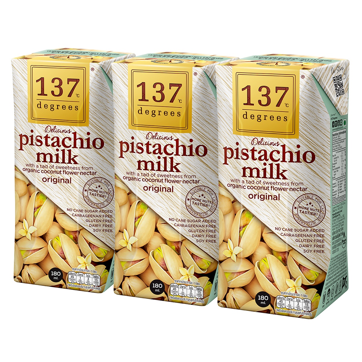 Sữa hạt hạt dẻ nguyên chất 137 Degrees 3x180ml hình 1