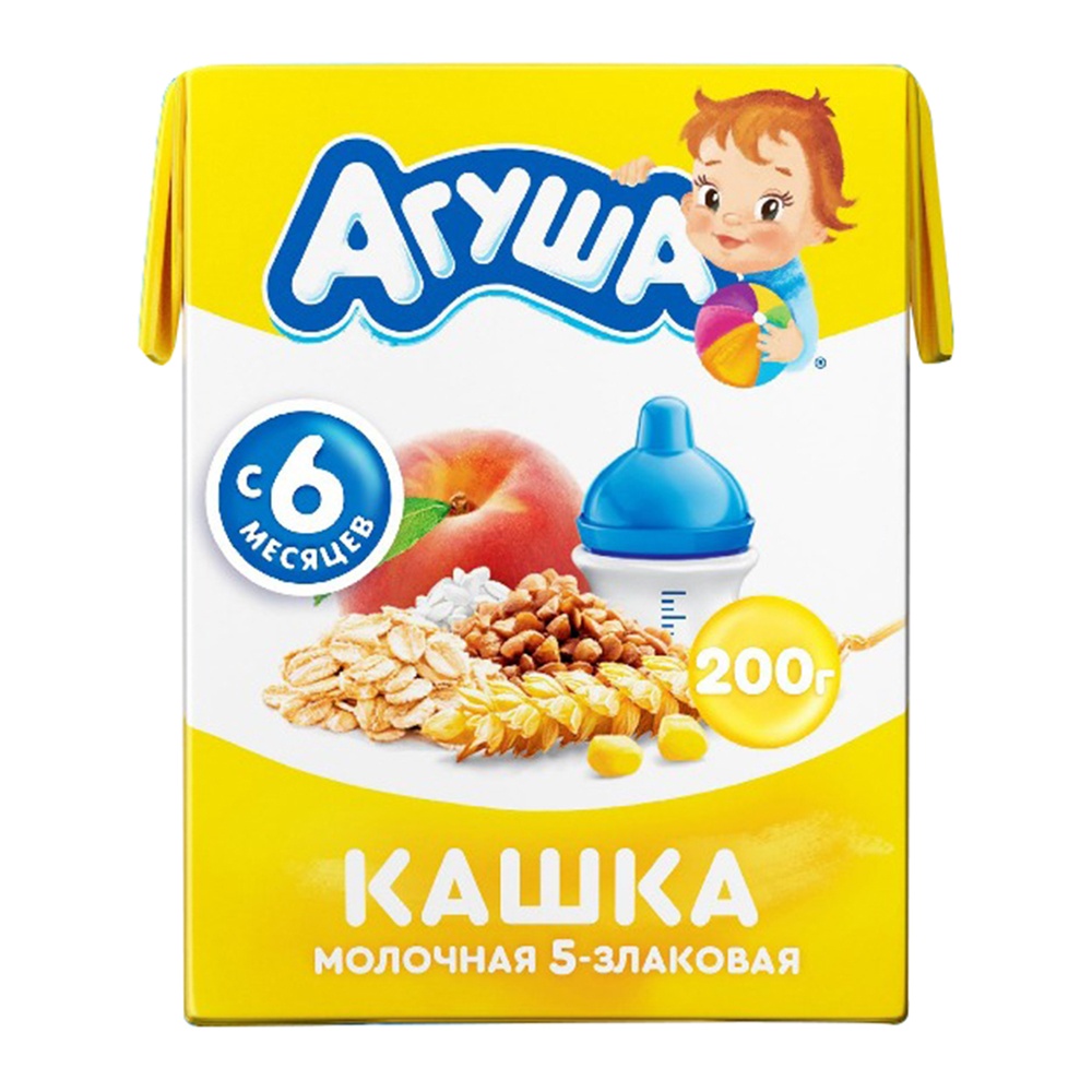 Sữa ngày ngũ cốc vị đào Agusha 200ml hình 1