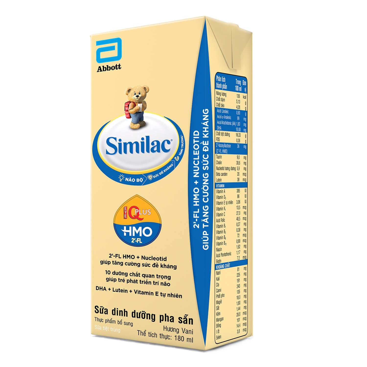 Sữa nước Similac Eye-Q HMO hương vani 4x180ml cho trẻ từ 2-6 tuổi