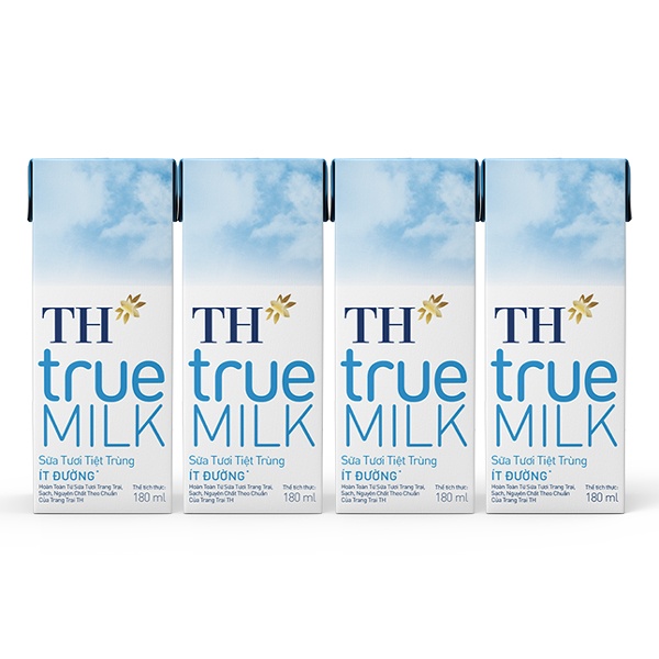 Sữa tươi tiệt trùng ít đường TH True Milk 4*180ml hình 1