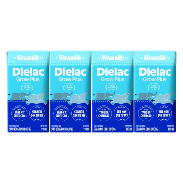 Sữa uống dinh dưỡng Dielac Grow Plus New (4x110ml) cho bé trên 1 tuổi hình 1