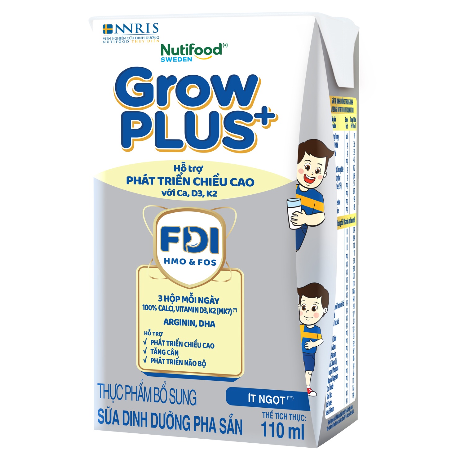 Đặc điển nổi bật của sữa uống dinh dưỡng Nutifood GrowPlus+ Height Boosting 4x110ml