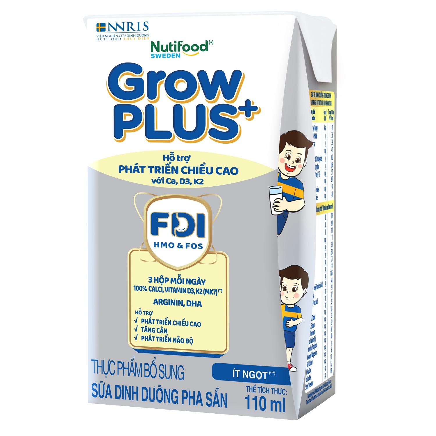 Sữa uống dinh dưỡng Nutifood GrowPlus+ Height Boosting 4x110ml hình 2
