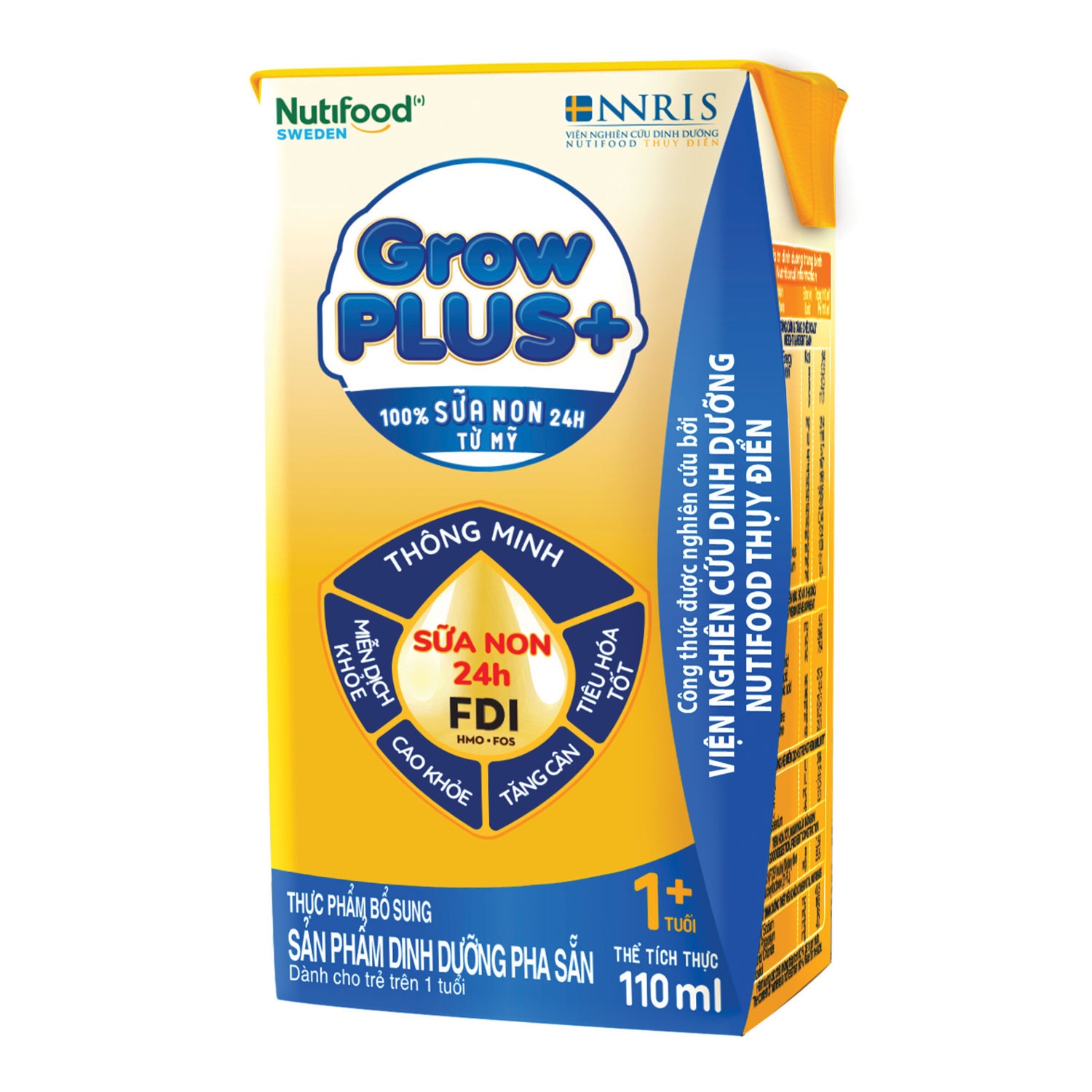 Sữa uống dinh dưỡng Nutifood GrowPLUS+ 4*110ml (Vàng) hình 1
