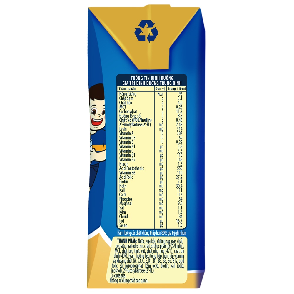 Sữa uống dinh dưỡng Nutifood GrowPlus+ Xanh 2Y+ (4x110ml) hình 2