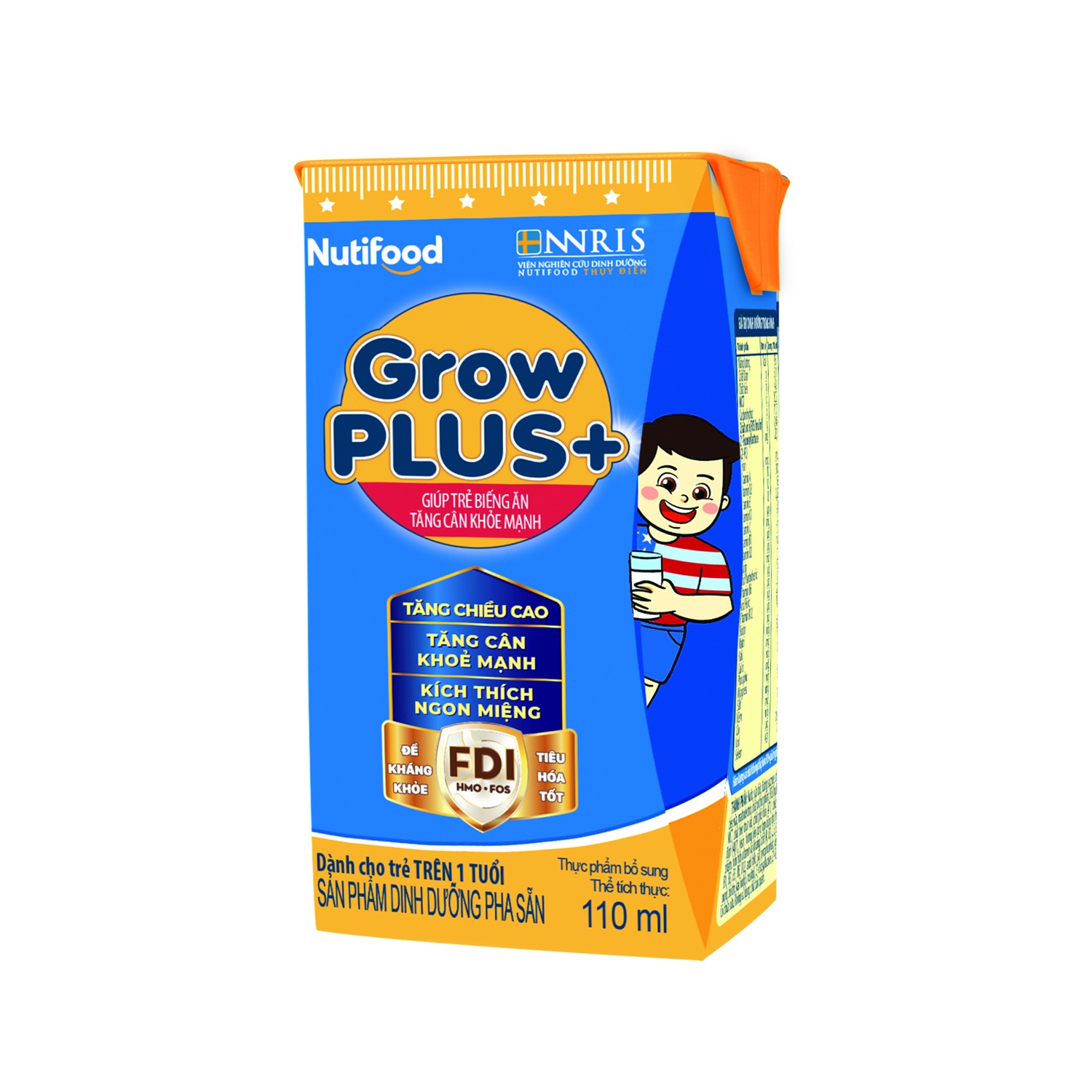 Sữa Uống Dinh Dưỡng Nutifood GrowPlus+ Xanh (4x110ml) 1Y+ hình 1