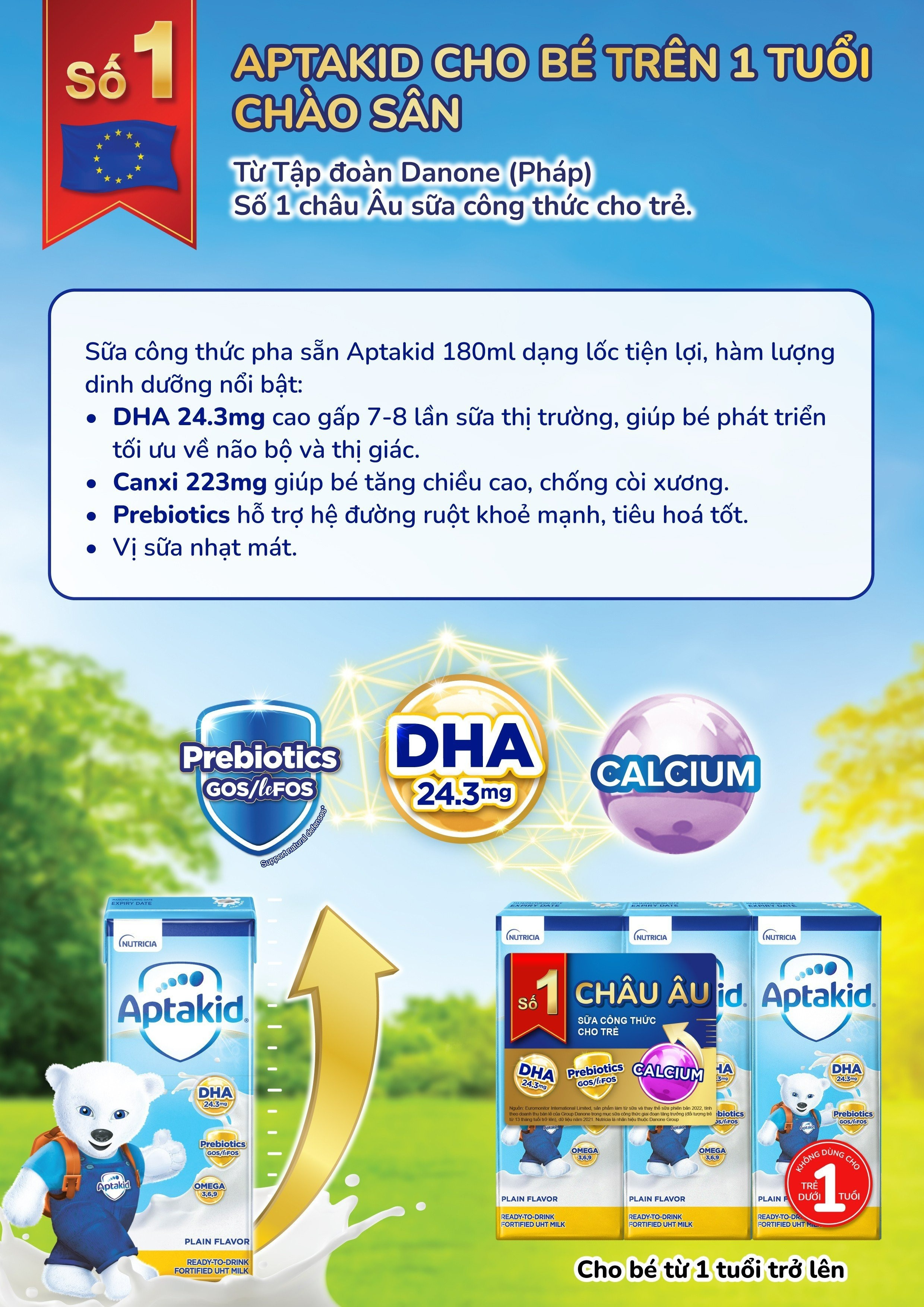 Sữa uống pha sẵn Aptakid 3x180ml hình 3