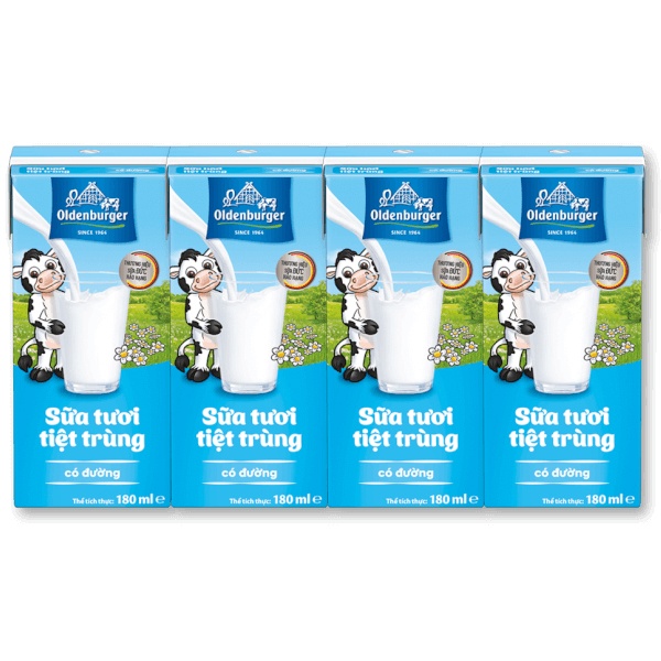 Sữa tươi tiệt trùng có đường Oldenburger 4x180ml hình 1