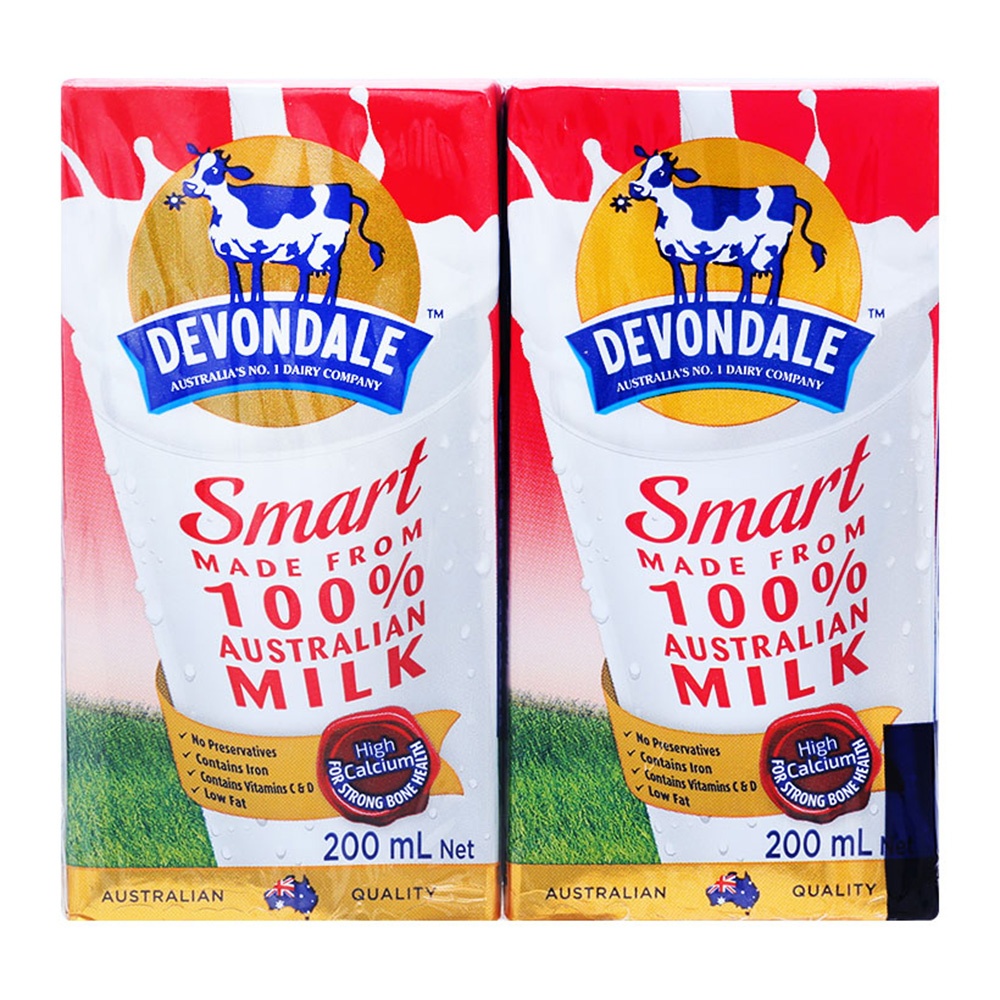 Sữa tươi tiệt trùng Smart Devondale lốc 4 hộp x 200ml hình 1