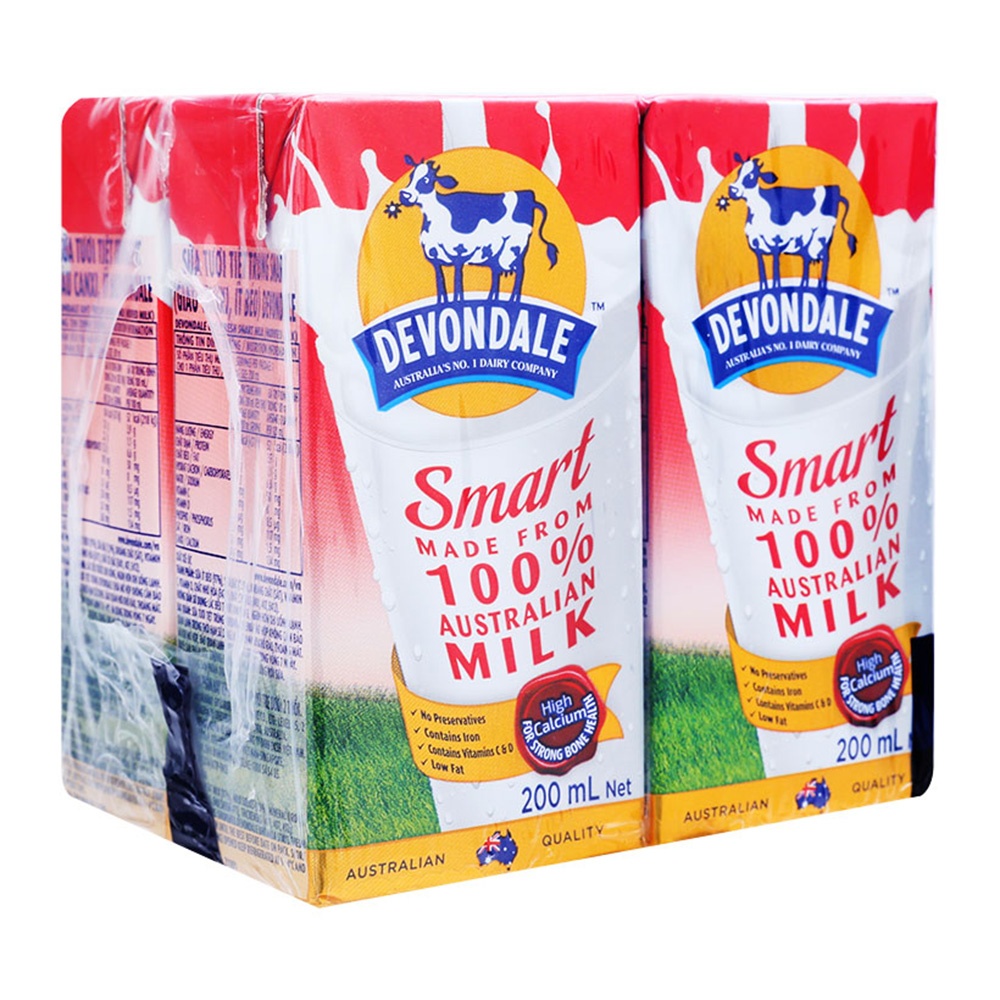 Sữa tươi tiệt trùng Smart Devondale lốc 4 hộp x 200ml hình 3
