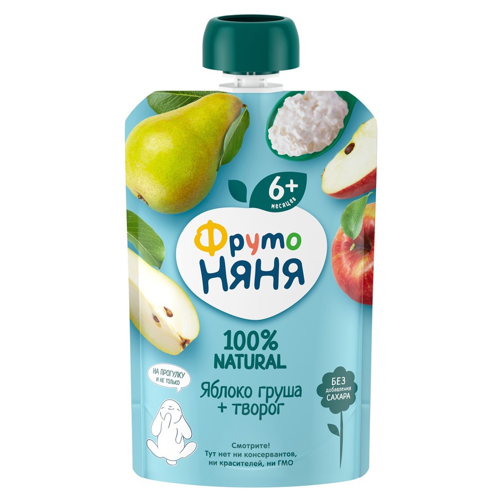 Trái cây nghiền, táo, lê, phô mai, Fruto 90g hình 1