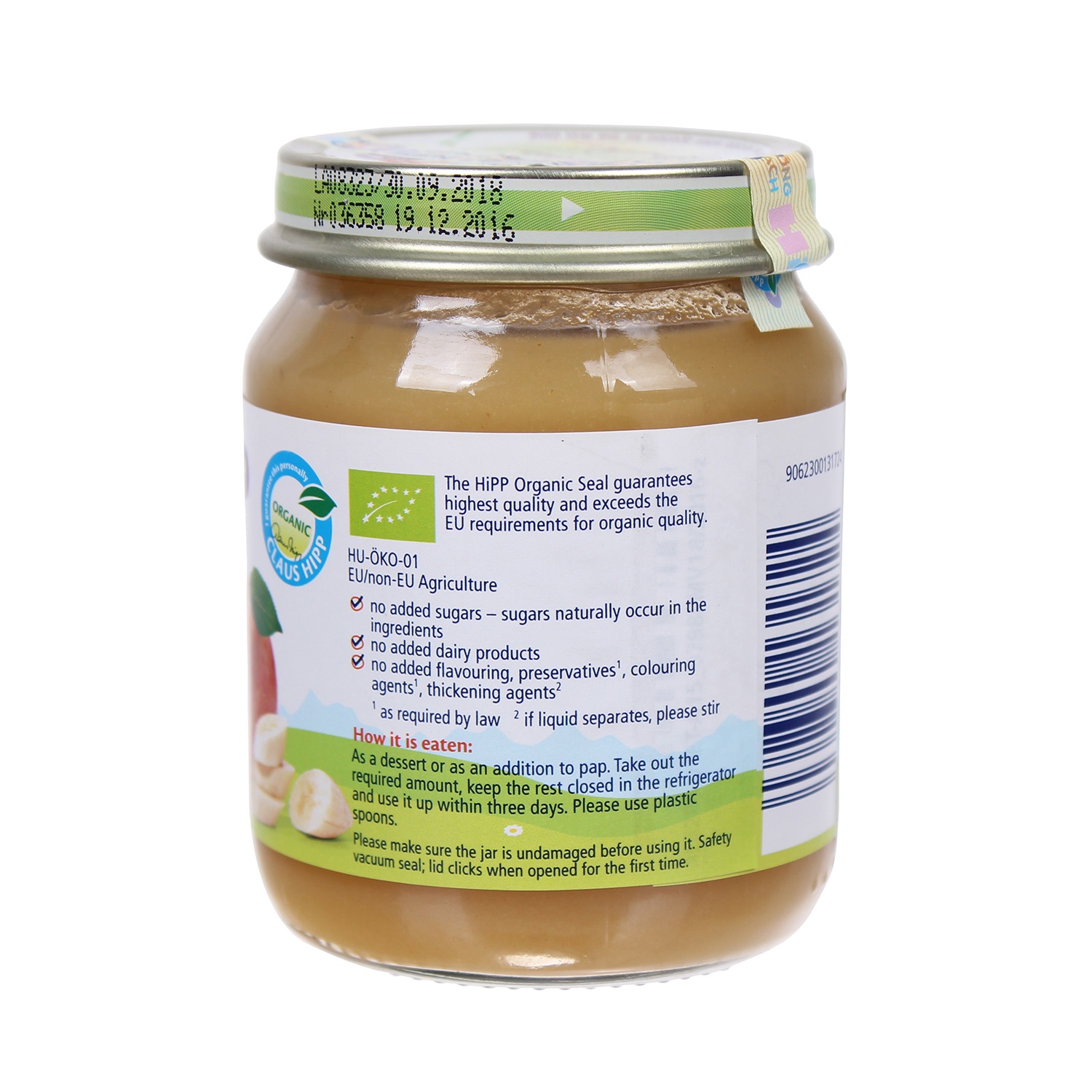 Dinh dưỡng đóng lọ Hipp vị chuối, đào và Táo 4283 (125g) hình 1